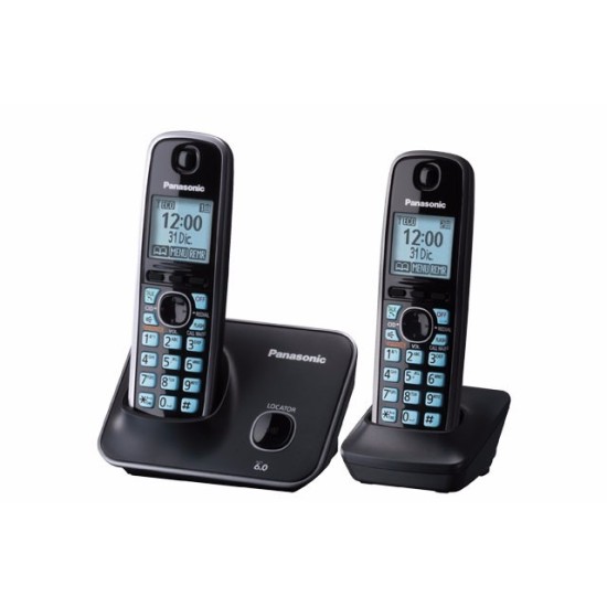 Teléfono inalámbrico Panasonic KX-TG4112MEB color negro, con auricular adicional