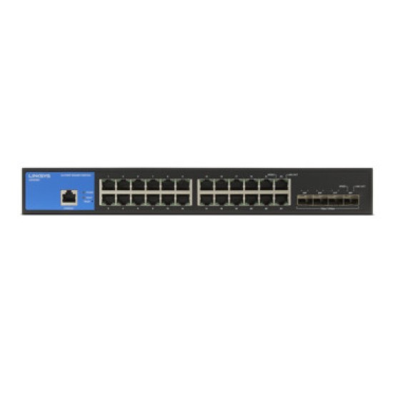Switch Linksys Gigabit Ethernet LGS328C 24 Puertos 10/100/1000/10G+4 Puertos SFP+,128GBIT/S, LGS328C