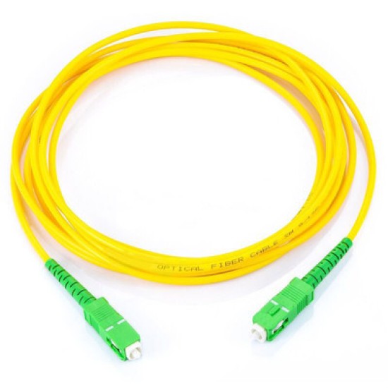 Jumper de fibra óptica monomodo SC/APC SC/APC simplex color amarillo, 1metro, LP-FO-SCA-SCA-01
