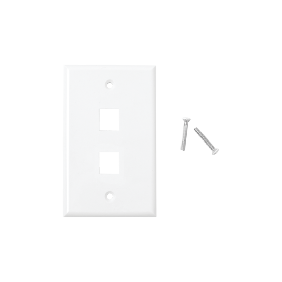 Placa de pared con 2 puertos color blanco, LP-FP-17
