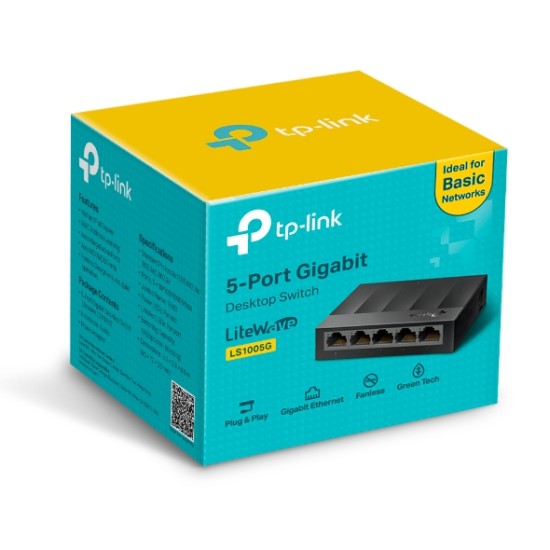 Switch Gigabit TP-Link LS1005G de 5 puertos a 10/100/1000mbps de escritorio 