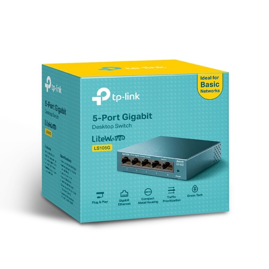 Switch gigabit TP-Link LS105G 5 puertos 10/100/1000MBPS carcasa metálica