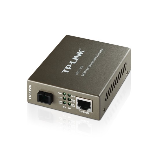 Convertidor de medios TP-Link MC111CS mono modo WDM conector de fibra SC a RJ45 10/100 MBPS dúplex