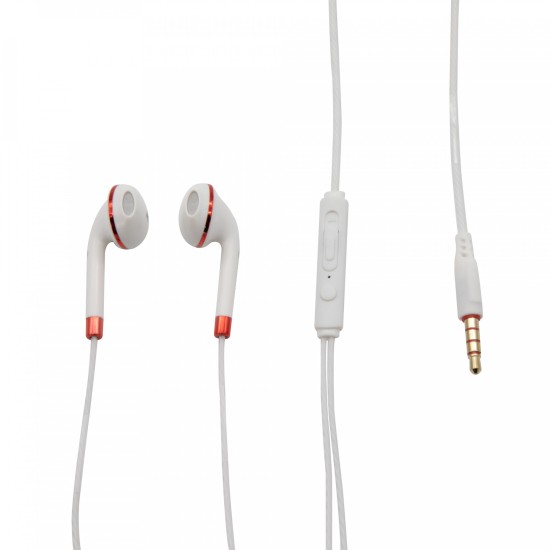 Audifonos Auricular con Microfono Getttech MI-1440R Sharp/ Track 1.2 Metros, 3.5MM, Blanco/ Rojo