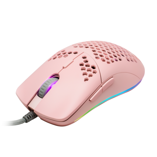 Mouse Game Factor MOG601 Gamer, RGB, color rosa, USB, MOG601-PK