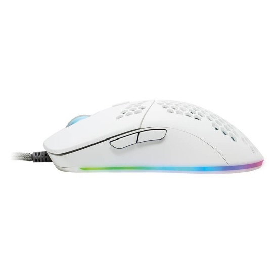 Mouse Game Factor MOG601 Gamer, RGB, color blanco, USB, MOG601-WH