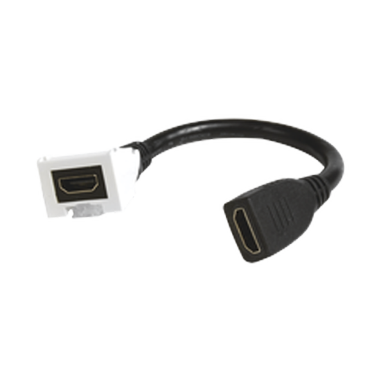 Adaptador HDMI Con Pigtail Hembra-Hembra para Faceplates Max Siemon de 2 Salidas Color Blanco, MX-HD2.0-02