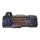 Kit Gamer Teclado, Mouse,Audifonos y Tapete Naceb NA-0925 Alambrico/ USB/ Iluminado/ Negro
