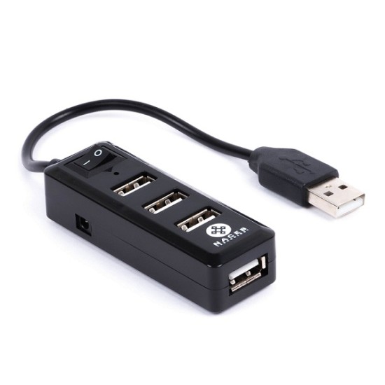 Hub 4 puertos USB 2.0 Naceb Technology NA-143 Negro