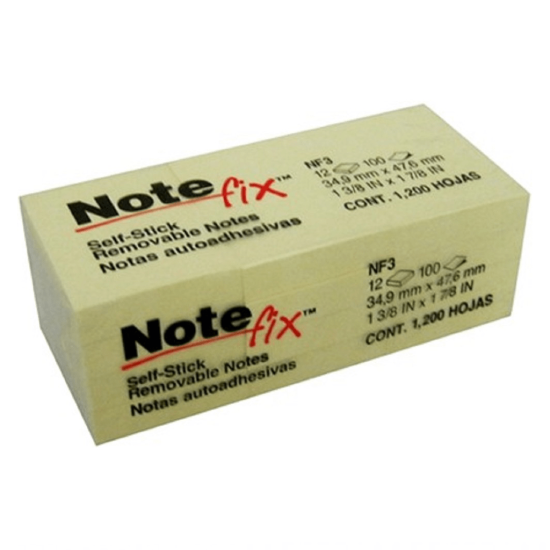 12 piezas notas adhesivas note FIX 3.8X5.1 amarillo con 100H