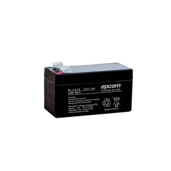 Bateria Epcom PL-1.2-12 tecnología AGM/VRLA, 1.2AH para sistemas de seguridad con respaldo