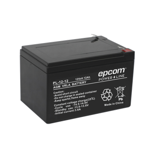 Batería Epcom c/ tecnología AGM/VRLA/12VCD/12AH, PL1212