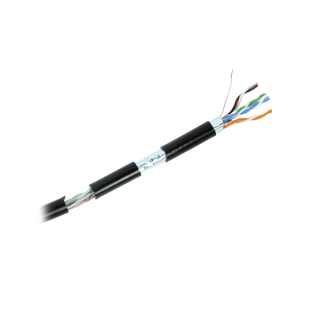 Bobina De 152metros De Cable Cat5e Ftp Blindado Linkedpro Pro-Cat-5-Ext, 500, para intemperie, Color Negro, Para Cctv, Redes De Datos