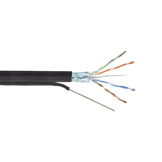 Bobina cable FTP CAT6+ Linkedpro PRO-CAT-6-AIR mensajero de acero / calibre 23 / negro / CCTV / intemperie / aérea