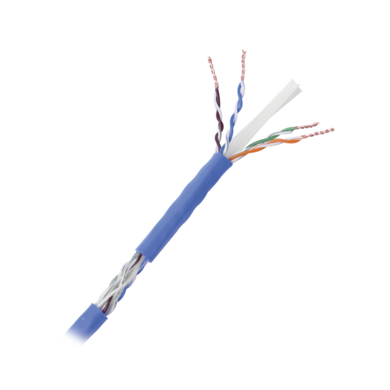 Bobina Cable cat6 tipo UTP de alto desempeño, ETL,UL, color azul, de 100 metros, super flexible, para aplicaciones de CCTV, video HD, y redes de datos, PROCAT-6-PLUS/100M