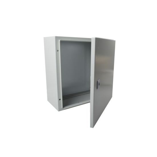 Gabinete de Acero IP66 Uso en Intemperie (250 x 300 x 150 mm) con Placa Trasera Interior y Compuerta Inferior Atornillable (Incluye Chapa y Llave)., PST-2530-15A
