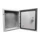 Gabinete de acero IP66 uso en intemperie (400x400x200mm) con placa trasera interior y compuerta inferior atornillable, PST-4040-20A