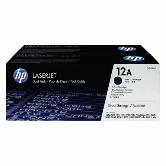 Tóner HP 12A dual pack (2 piezas) Q2612AD
