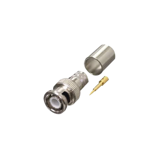Conector BNC macho / anillo plegable / RG-8 / U / LMR-400 / 9913 / CNT-400 / NI / AU / teflón, RFB-1106-I