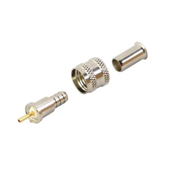 Conector mini UHF macho, anillo plegable para RG-58/U y RG142/U