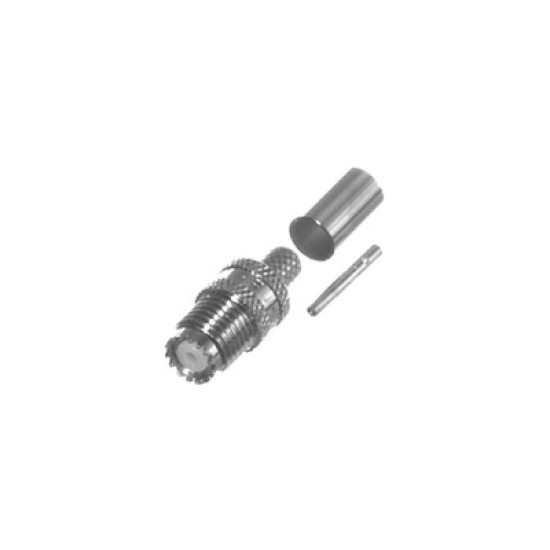 Conector Mini-UHF Hembra de Anillo Plegable para Cable RG-8/X, Belden 9258, RFU-601-1X