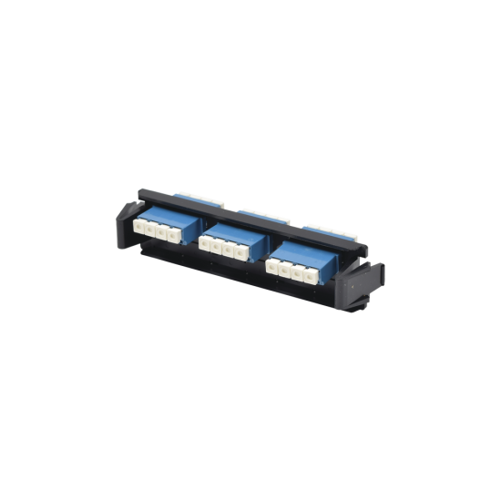 Placa acopladora de fibra óptica Siemon Quickpack con 6 conectores, LC/UPC dúplex (12 fibras) azul, RIC-F-LCU12-01C