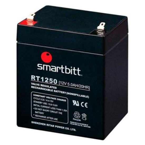Batería SMARTBITT de 12v / 5ah compatible con SBNB500, SBNB600 y SBNB800, SBBA12-5