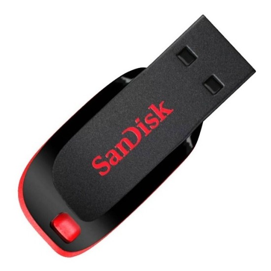 Memoria USB 64GB Sandisk Cruzer Blade Z50 negro con rojo, SDCZ50-064G-B35