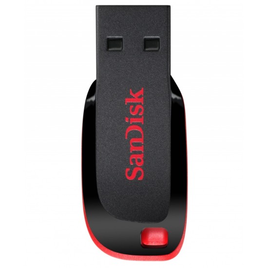 Memoria USB 128GB Sandisk Cruzer Blade Z50 Negro con Rojo, SDCZ50-128G-B35