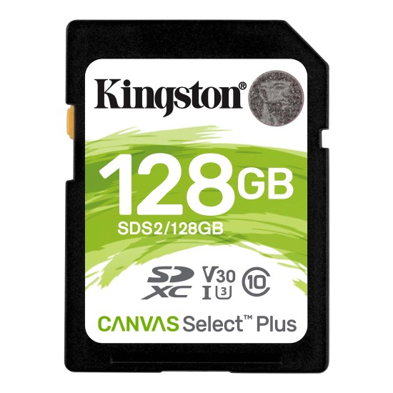 Memoria SDHC 128GB Kingston SDS2/128GB Canvas Select Plus, UHS-I clase 10