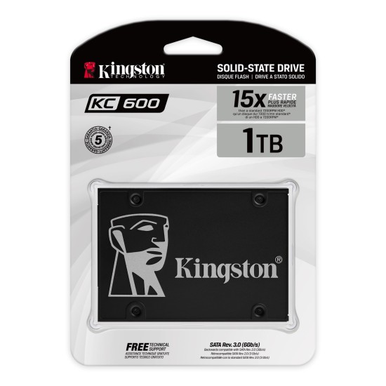 U. Estado Sólido SSD 1 TB SATA 2.5" Kingston NAND 3D TLC, SKC600/1024G