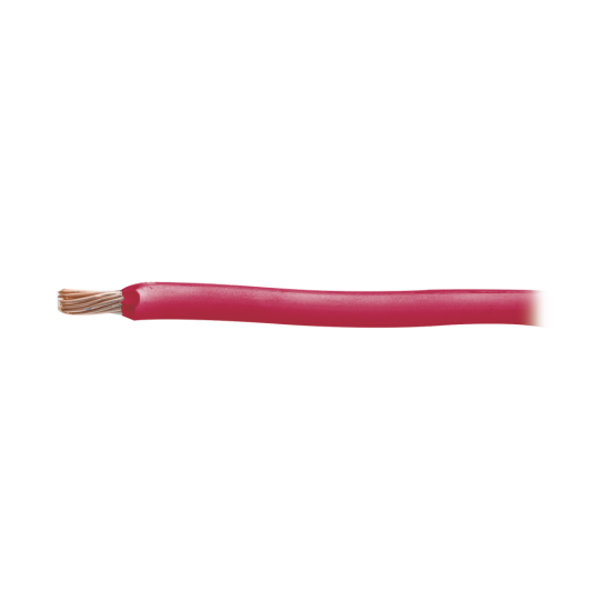 Bobina de 100m de cable 8AWG color rojo Indiana SLY-296-RED/100 conductor de cobre suave cableado, aislamiento de pvc, auto extinguible