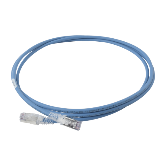 Cable Skinnypatch cat.6A blindado sin FTP, de 7ft diámetro reducido 28AWG azul Siemon SP6A-S07-06