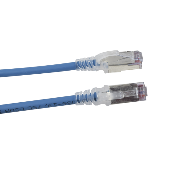 Cable Skinnypatch cat.6A blindado sin FTP, de 7ft diámetro reducido 28AWG azul Siemon SP6A-S07-06