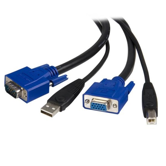 Cable KVM 2 en 1 Startech de 3m HD-15 VGA, SVUSB2N1_10