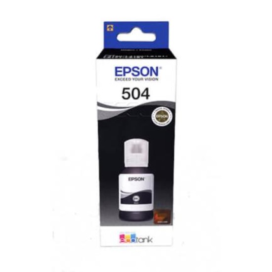 Botella de tinta pigmento Epson T504 negro, 127ml T504120-AL