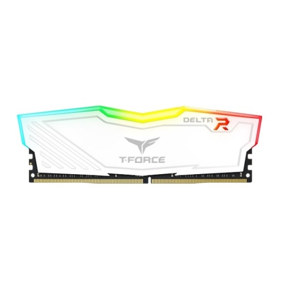 Memoria DDR4 16GB 3200MHZ (2X8GB) Teamgroup T Force Delta, Blanco, CL16, TF4D416G3200HC16CDC01