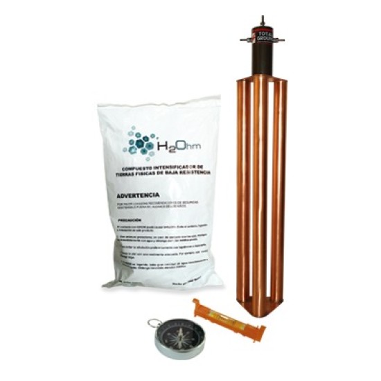 Kit de puesta a tierra de 100 amperes con electrodo, filtro y compuesto H2OHM, TG-100-AB