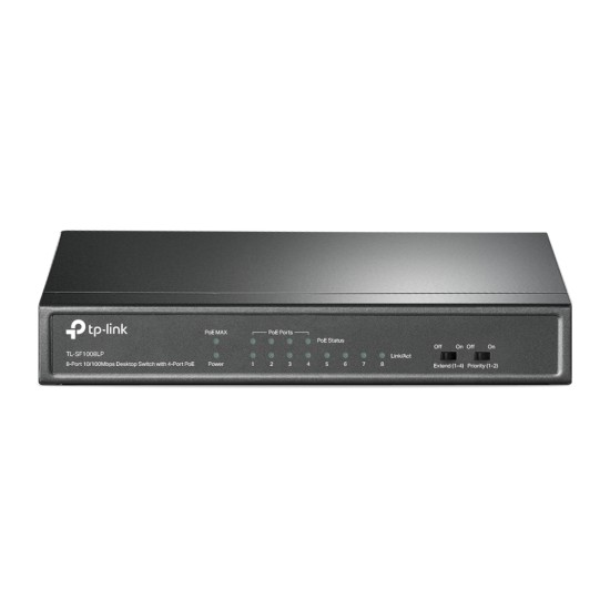 Switch POE TP-Link TL-SF1008LP 8 Puertos 10/100 MBPS+ 4 Puertos POE, 41W, NO Administrable
