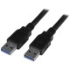 Cable USB 3.0 - A a A - Macho a Macho - de 3m, Startech negro, USB3SAA3MBK