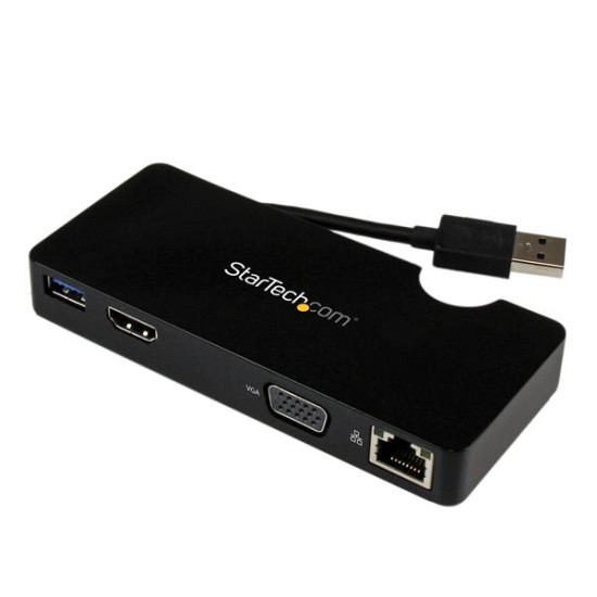 Docking Station USB 3.0 A HDMI o VGA Startech USB3SMDOCKHV, USB 3.0 y puerto ethernet gigabit negro
