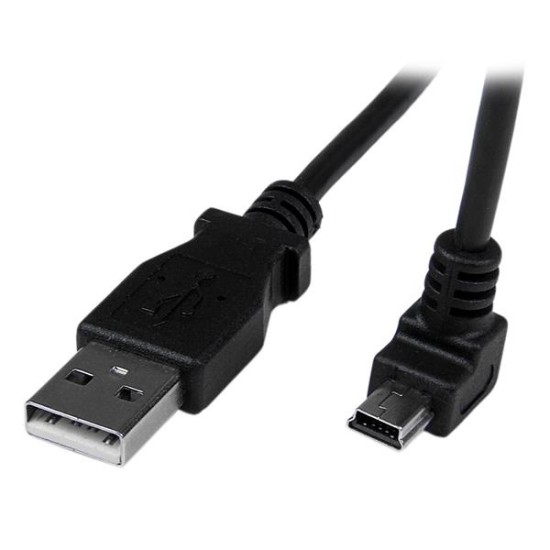 Cable Adaptador USB a Macho a Mini USB B Macho Acodado Hacia Abajo Startech USBAMB2MD de 2 Metros