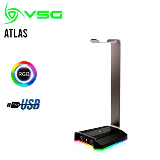 Soporte Para Diadema Gamer VSG Atlas Holder VG-HH136 RGB USB Negro