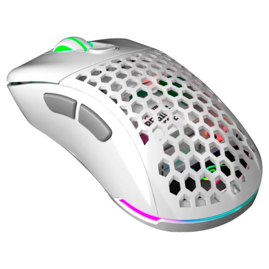 Mouse Inalambrico Gamer VSG Aquila Fly VG-WM551-WHT-GLO Optico RGB 16,000DPI Blanco Brillante