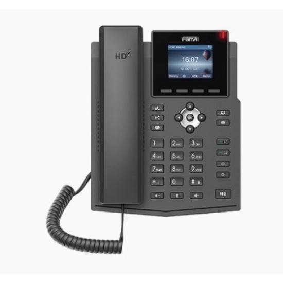 Telefono IP Empresarial Fanvil X3SP-V2 para 4 Lineas SIP, con LCD 2.4" a Color, Opus y Conferencia de 3 Vias, POE