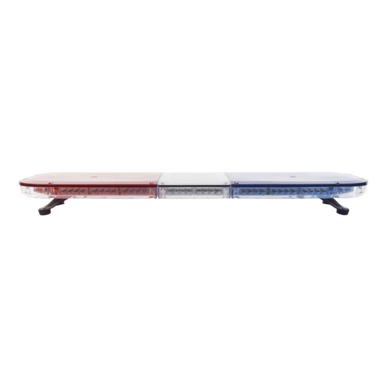 Barra de luces LED Epcom de 46" rojo/azul con control de tráfico en color ámbar, ideal para equipar unidades de vialidad, X67-RBA