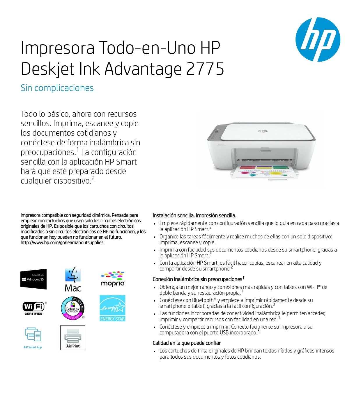 HP DeskJet 2775 Impresora Multifuncional 7FR21A#AKY