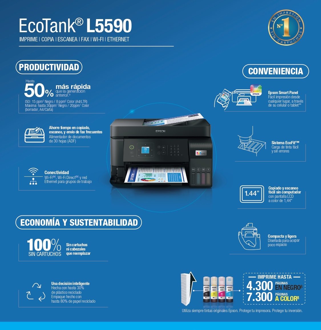 C11CK57301, Impresora Multifuncional EcoTank L5590