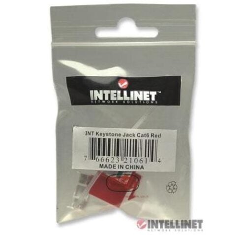 Conector Jack RJ45 Cat.6 de Impacto Intellinet 210614 Rojo