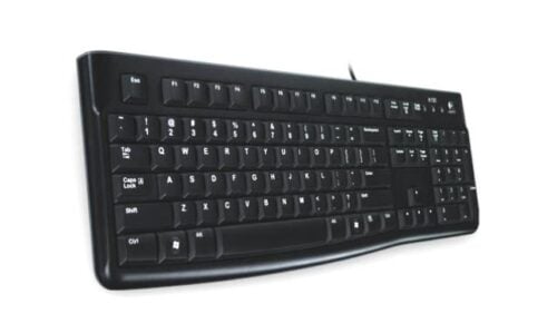 Teclado Logitech K120 negro USB antisalpicaduras 920-004422